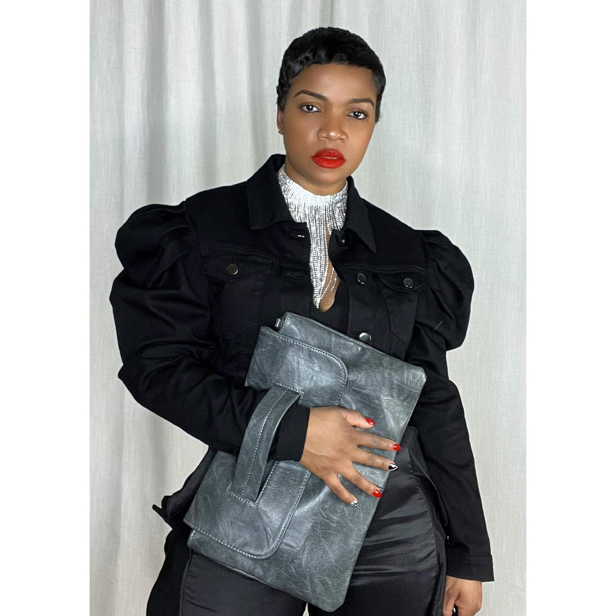 Hampton II Black Lux Handbag – Ribbon Chix
