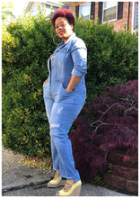 Load image into Gallery viewer, &quot;HOT SHOT&quot; Curvy Distressed Denim Jumpsuit