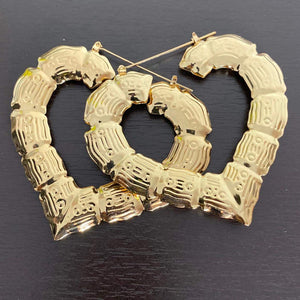 Classic Heart Bamboo Earrings