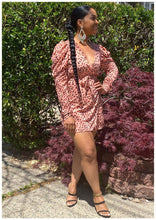 Load image into Gallery viewer, &quot;CHEETAH GIRL&quot; Coral Wrap Dress